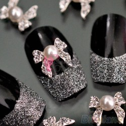 Decoratiuni 3D Metalice 020 Fundite Argintii cu perlute 